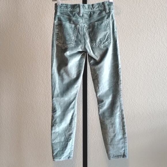 Lucky Brand Crushed Pastel Green Velvet Ava Skinny Jean Pants 0/24 Rare Find - Picture 4 of 16
